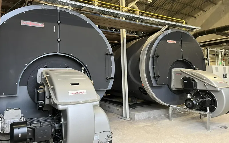 Construction of a gas boiler room with two boilers of 10 MW each